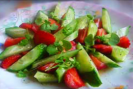 Салат из огурцов с мятой