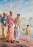 Prabhupada with his spiritual master, Srila Bhaktisiddhanta Sarasvati Thakur