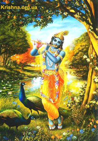 Кришна - Всепривлекающий Бог - иллюстрация с Бхагавад-Гиты